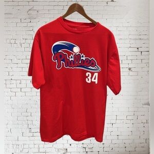 MLB Phillies Red Short Sleeve Tee